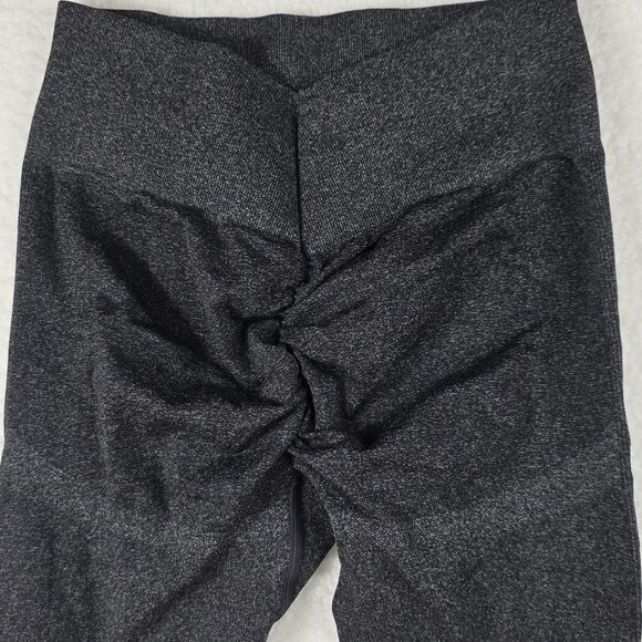 Scrunch Womens Medium Gray And White Striped Butt Scrunch Leggings - Picture 4 of 17